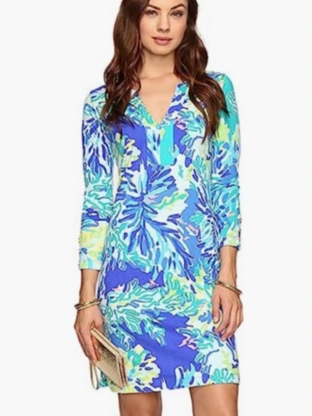 Lilly Pulitzer 100% Cotton Riva Dress in Brilliant Blue Wade Sea Sz XL MSRP $148